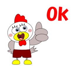 Conversation with funny chicken English sticker #5411350