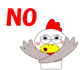 Conversation with funny chicken English sticker #5411351