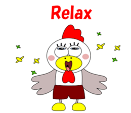 Conversation with funny chicken English sticker #5411352