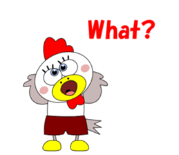 Conversation with funny chicken English sticker #5411353