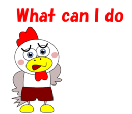 Conversation with funny chicken English sticker #5411358