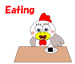 Conversation with funny chicken English sticker #5411359