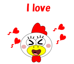 Conversation with funny chicken English sticker #5411361
