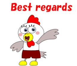 Conversation with funny chicken English sticker #5411363