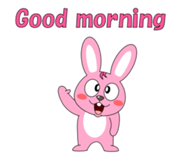 Conversation with pink rabbit English sticker #5412045