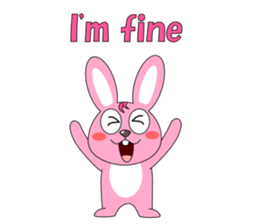 Conversation with pink rabbit English sticker #5412047