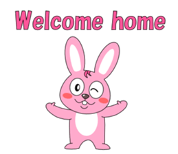 Conversation with pink rabbit English sticker #5412049