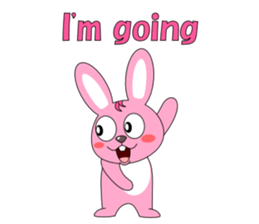 Conversation with pink rabbit English sticker #5412050