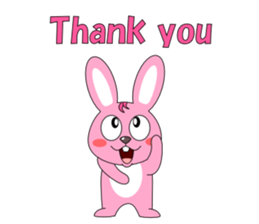 Conversation with pink rabbit English sticker #5412051