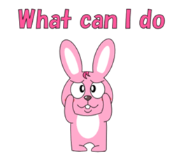 Conversation with pink rabbit English sticker #5412052