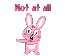 Conversation with pink rabbit English sticker #5412053