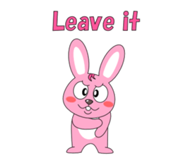 Conversation with pink rabbit English sticker #5412054