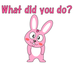 Conversation with pink rabbit English sticker #5412055