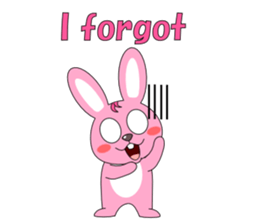 Conversation with pink rabbit English sticker #5412056