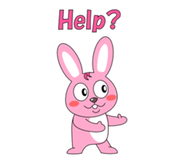 Conversation with pink rabbit English sticker #5412057