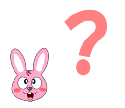 Conversation with pink rabbit English sticker #5412058
