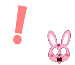 Conversation with pink rabbit English sticker #5412059