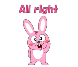 Conversation with pink rabbit English sticker #5412060
