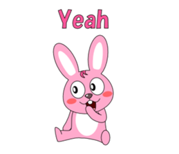 Conversation with pink rabbit English sticker #5412061