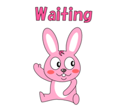 Conversation with pink rabbit English sticker #5412062