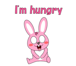 Conversation with pink rabbit English sticker #5412063