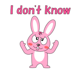 Conversation with pink rabbit English sticker #5412064