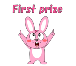 Conversation with pink rabbit English sticker #5412066