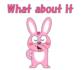 Conversation with pink rabbit English sticker #5412067
