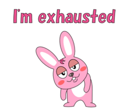 Conversation with pink rabbit English sticker #5412068