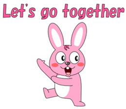 Conversation with pink rabbit English sticker #5412069