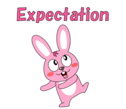 Conversation with pink rabbit English sticker #5412072