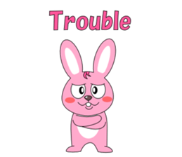 Conversation with pink rabbit English sticker #5412073