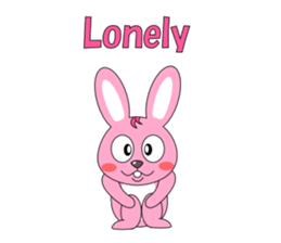 Conversation with pink rabbit English sticker #5412074