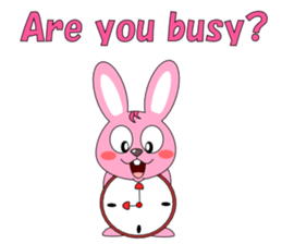 Conversation with pink rabbit English sticker #5412076