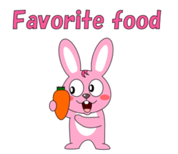 Conversation with pink rabbit English sticker #5412077