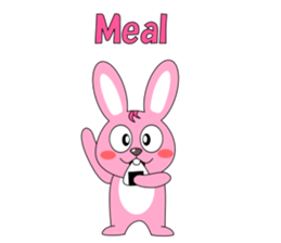 Conversation with pink rabbit English sticker #5412079