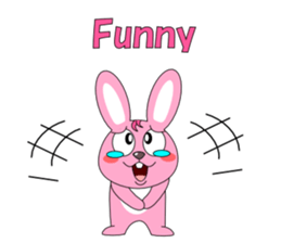 Conversation with pink rabbit English sticker #5412080
