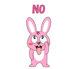 Conversation with pink rabbit English sticker #5412081