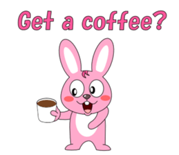 Conversation with pink rabbit English sticker #5412082