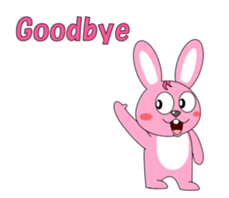 Conversation with pink rabbit English sticker #5412083