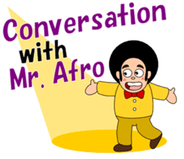 Conversation with Mr. Afro English sticker #5412124