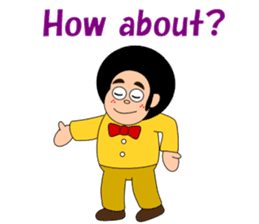 Conversation with Mr. Afro English sticker #5412128