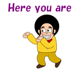 Conversation with Mr. Afro English sticker #5412155