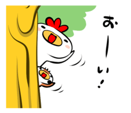Cute chicken and cute sparrow sticker #5416461