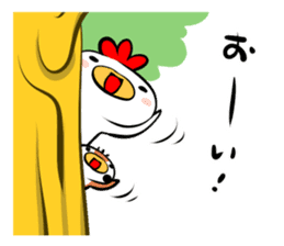 Cute chicken and cute sparrow sticker #5416461