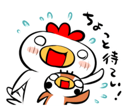 Cute chicken and cute sparrow sticker #5416470