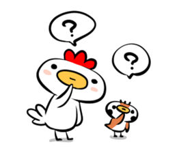 Cute chicken and cute sparrow sticker #5416484