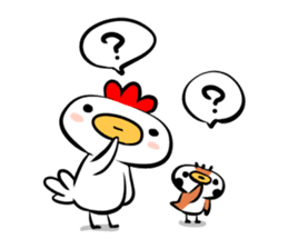 Cute chicken and cute sparrow sticker #5416484