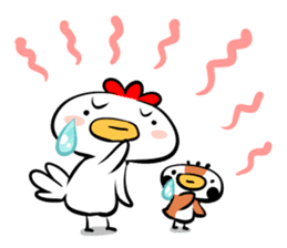 Cute chicken and cute sparrow sticker #5416485