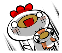 Cute chicken and cute sparrow sticker #5416486